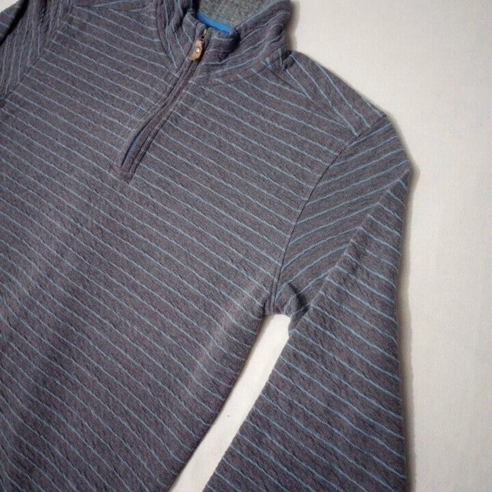 Orvis Men's Medium Pullover 1/4 Zip Striped Long‎ Sleeve Multicolor